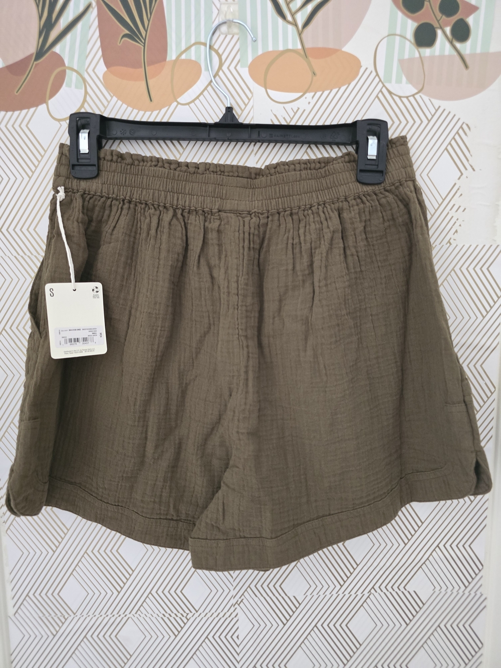 High Rise Crinkled Cotton Shorts - Picture 4 of 6